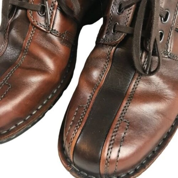 CLARKS Touareg 70852 Brown Leather Bicycle Toe Oxford Men's Size 9.5M - Picture 2 of 8